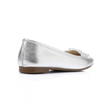 Leather Classic Ballerinas - Silver