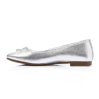 Leather Classic Ballerinas - Silver