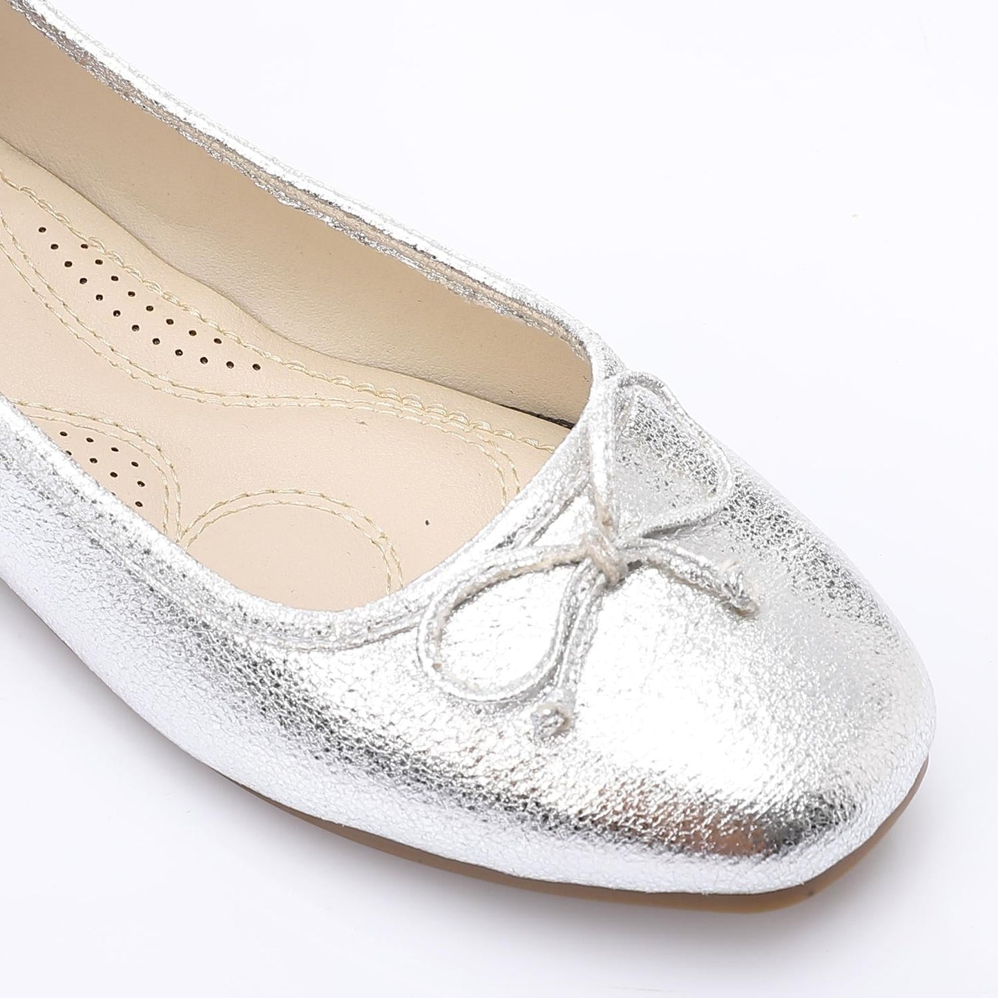 Leather Classic Ballerinas - Silver