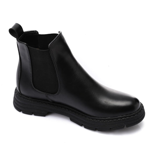 Leather Ankle Chelsea Boot - Black