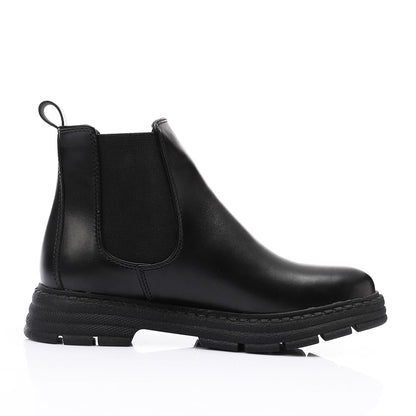 Leather Ankle Chelsea Boot - Black