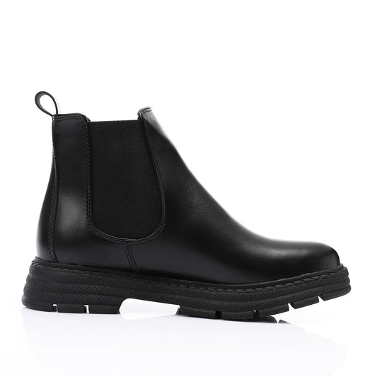 Leather Ankle Chelsea Boot - Black
