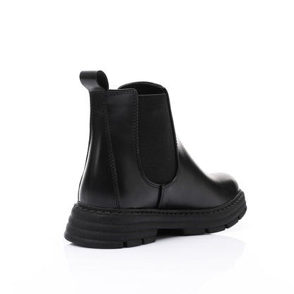 Leather Ankle Chelsea Boot - Black