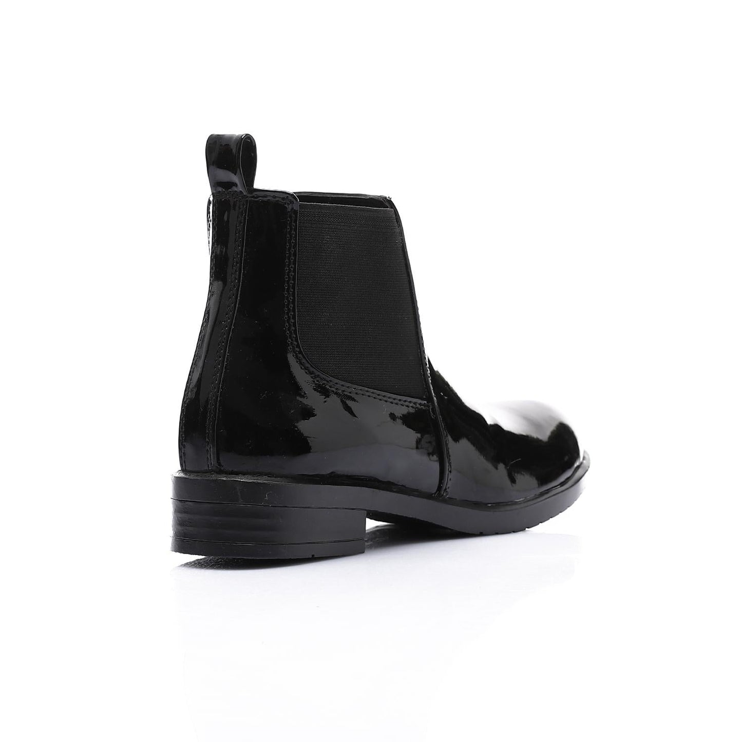 Patent Leather Ankle Chelsea Boot - Black