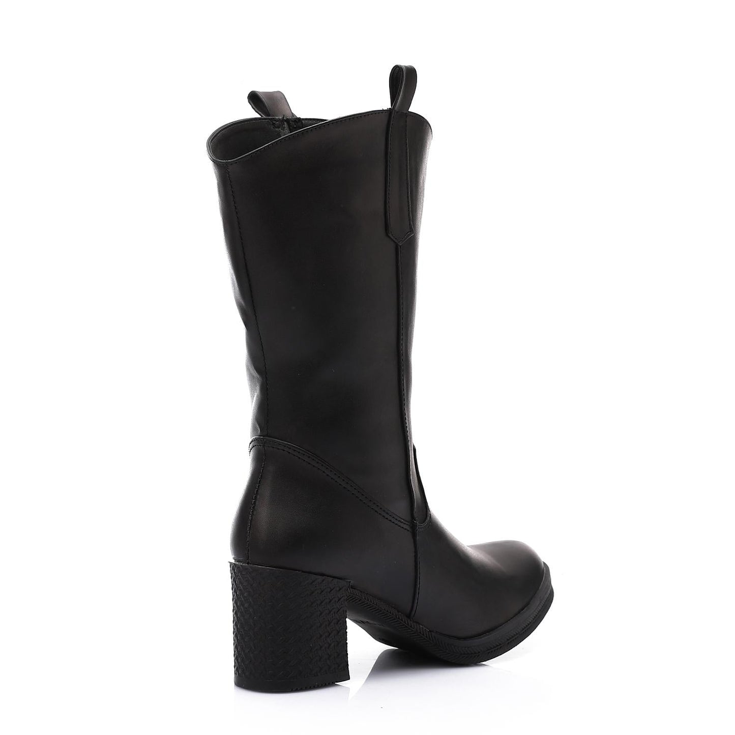Leather Mid-Calf Boot - Black