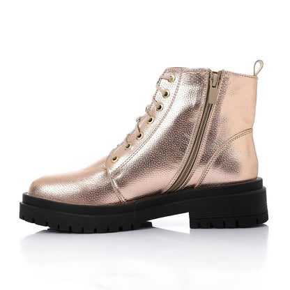 Leather Ankle Boot - Champagne