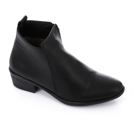Patent Leather Ankle Boot - Black