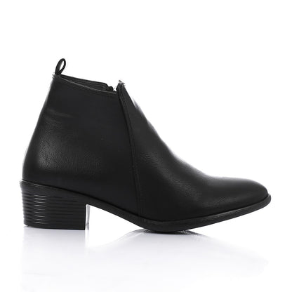 Patent Leather Ankle Boot - Black
