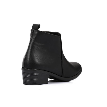 Patent Leather Ankle Boot - Black