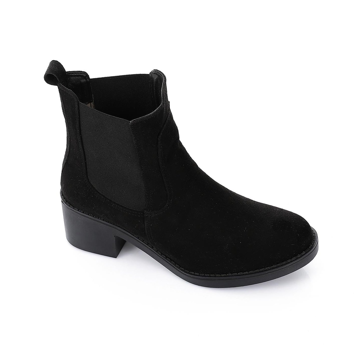 Suede Ankle Chelsea Boot - Black