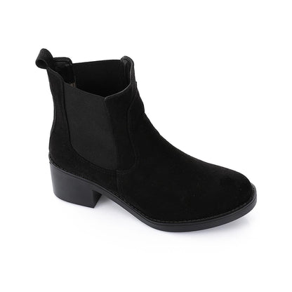 Suede Ankle Chelsea Boot - Black