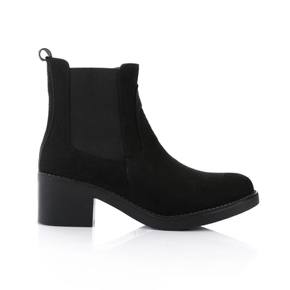 Suede Ankle Chelsea Boot - Black
