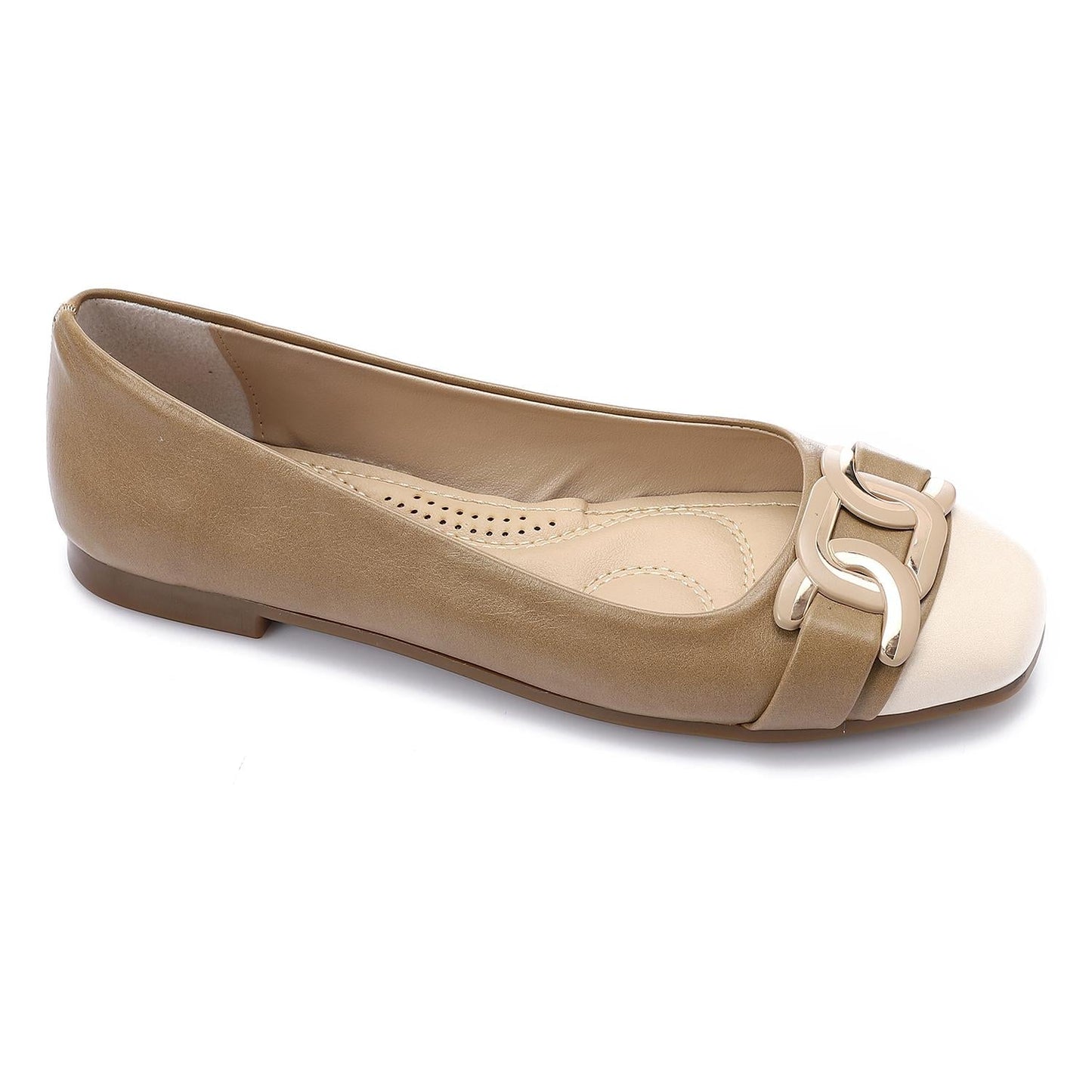 Leather Solid Ballet Flats – Coffee