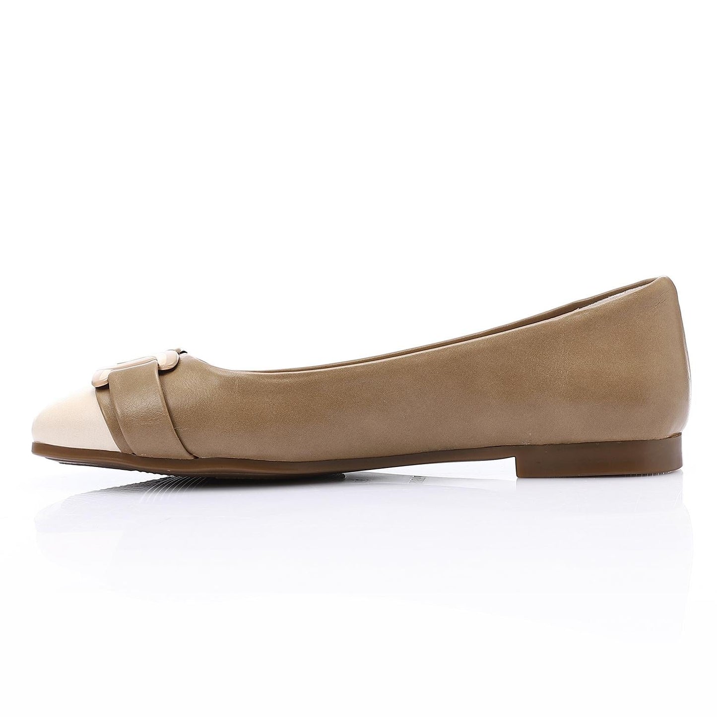 Leather Solid Ballet Flats – Coffee
