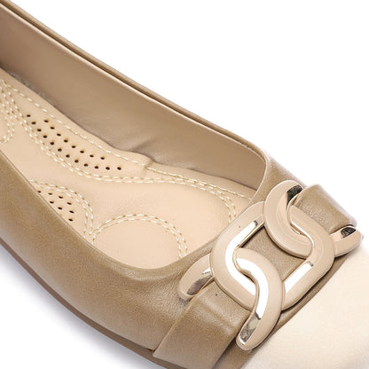 Leather Solid Ballet Flats – Coffee