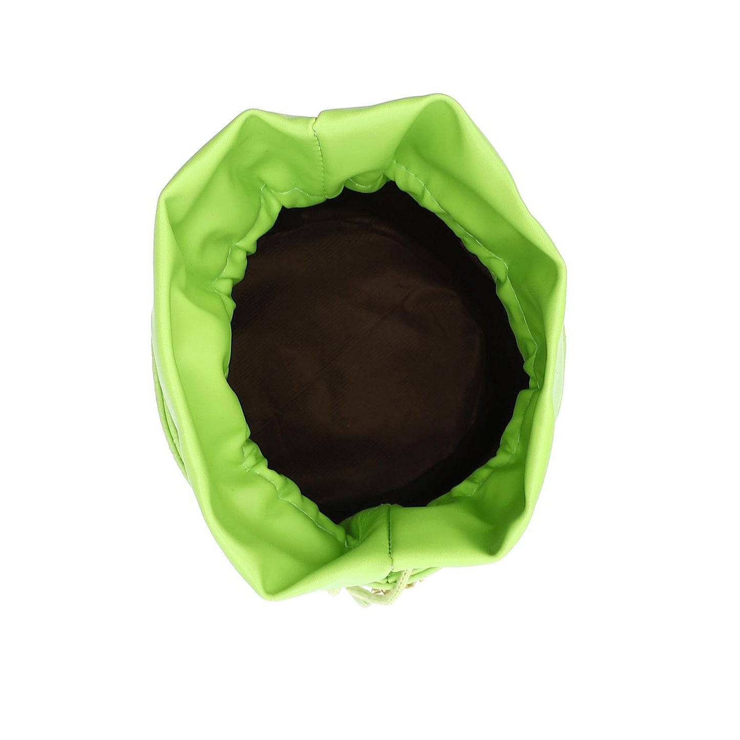 Faux leather Bucket Bag with Pearl Handle - Mint