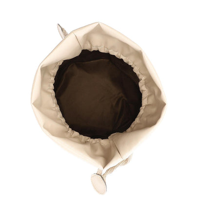 Tapestry Bucket Bag with Pearl Handle - Multicolor