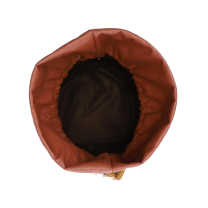 Tapestry Bucket Bag with Pearl Handle - Multicolor