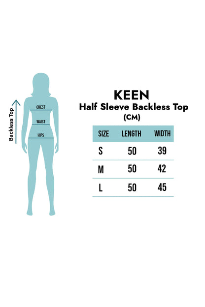 Synthetic Half Sleeve Backless Top