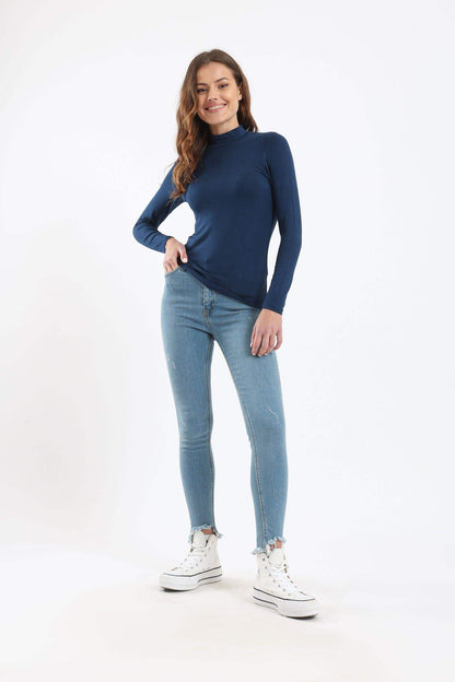 High Neck Long Sleeve Top - Carina - ÙƒØ§Ø±ÙŠÙ†Ø§