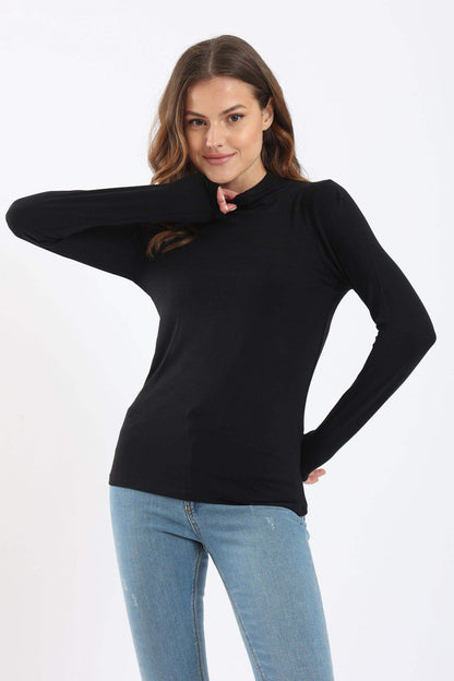 High Neck Long Sleeve Top - Carina - ÙƒØ§Ø±ÙŠÙ†Ø§