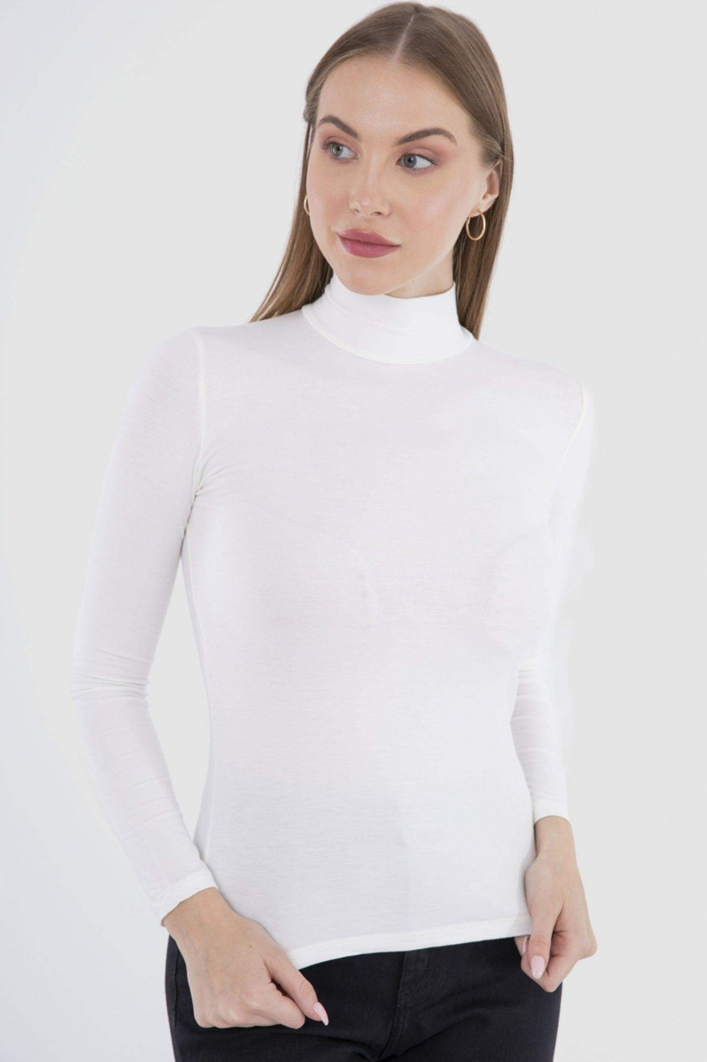 High Neck Long Sleeve Top - Carina - ÙƒØ§Ø±ÙŠÙ†Ø§