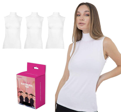 High Neck Seamless Microfiber Sleeveless Top (Pack of 3) - Carina - ÙƒØ§Ø±ÙŠÙ†Ø§