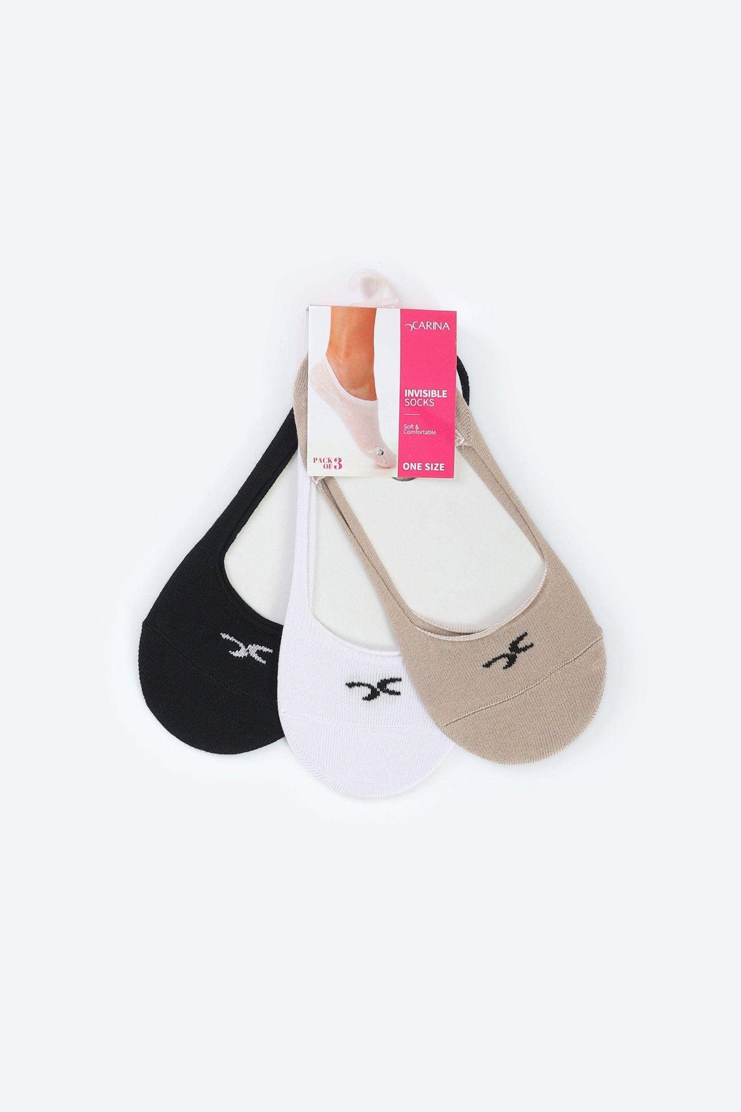 Invisible Cotton Socks - 3 Pairs - Carina - ÙƒØ§Ø±ÙŠÙ†Ø§