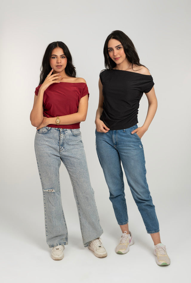 Off Shoulder Short Sleeve Top