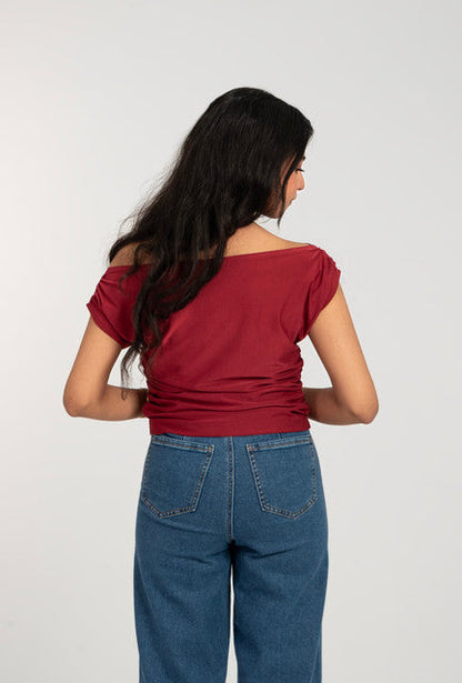 Off Shoulder Short Sleeve Top