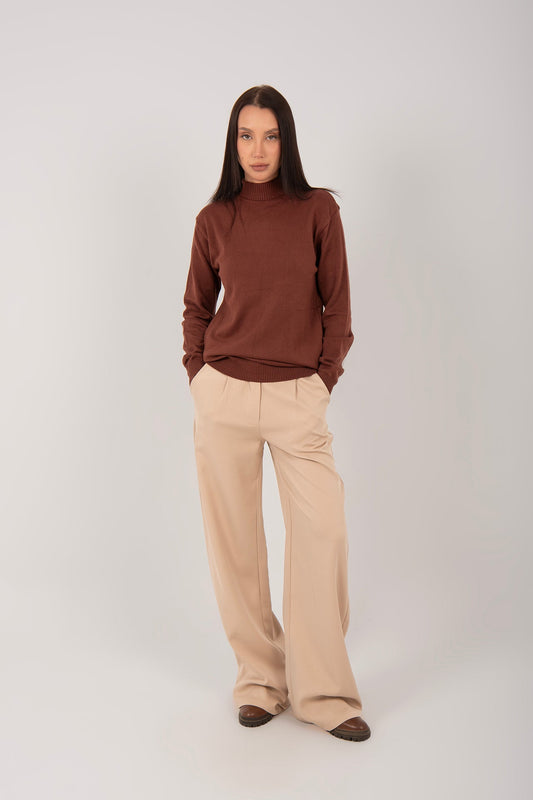 Relaxed Fit Knit Half-Neck Pullover