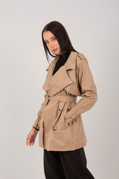 Gabardine Short Trench Jacket