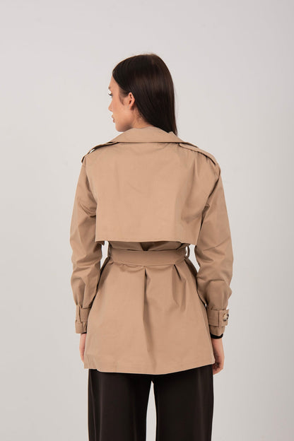 Gabardine Short Trench Jacket