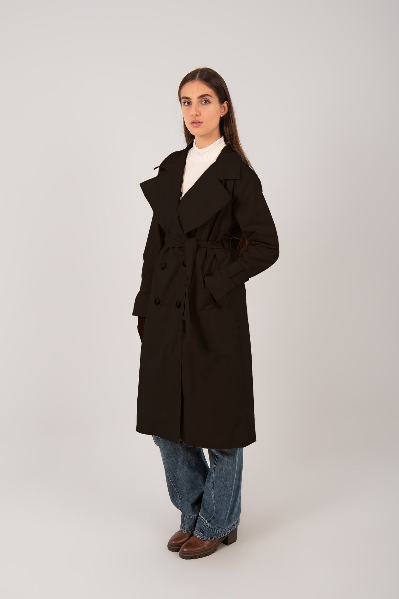 Relaxed Fit Long Trench Coat