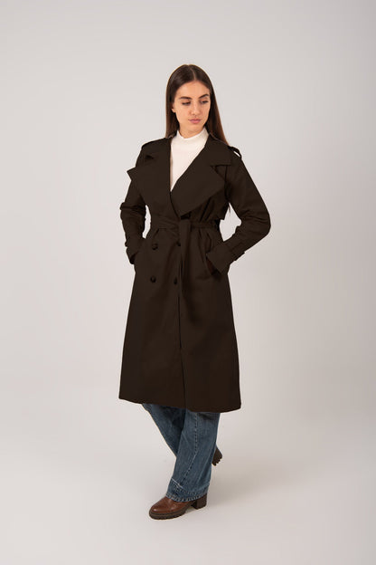 Relaxed Fit Long Trench Coat