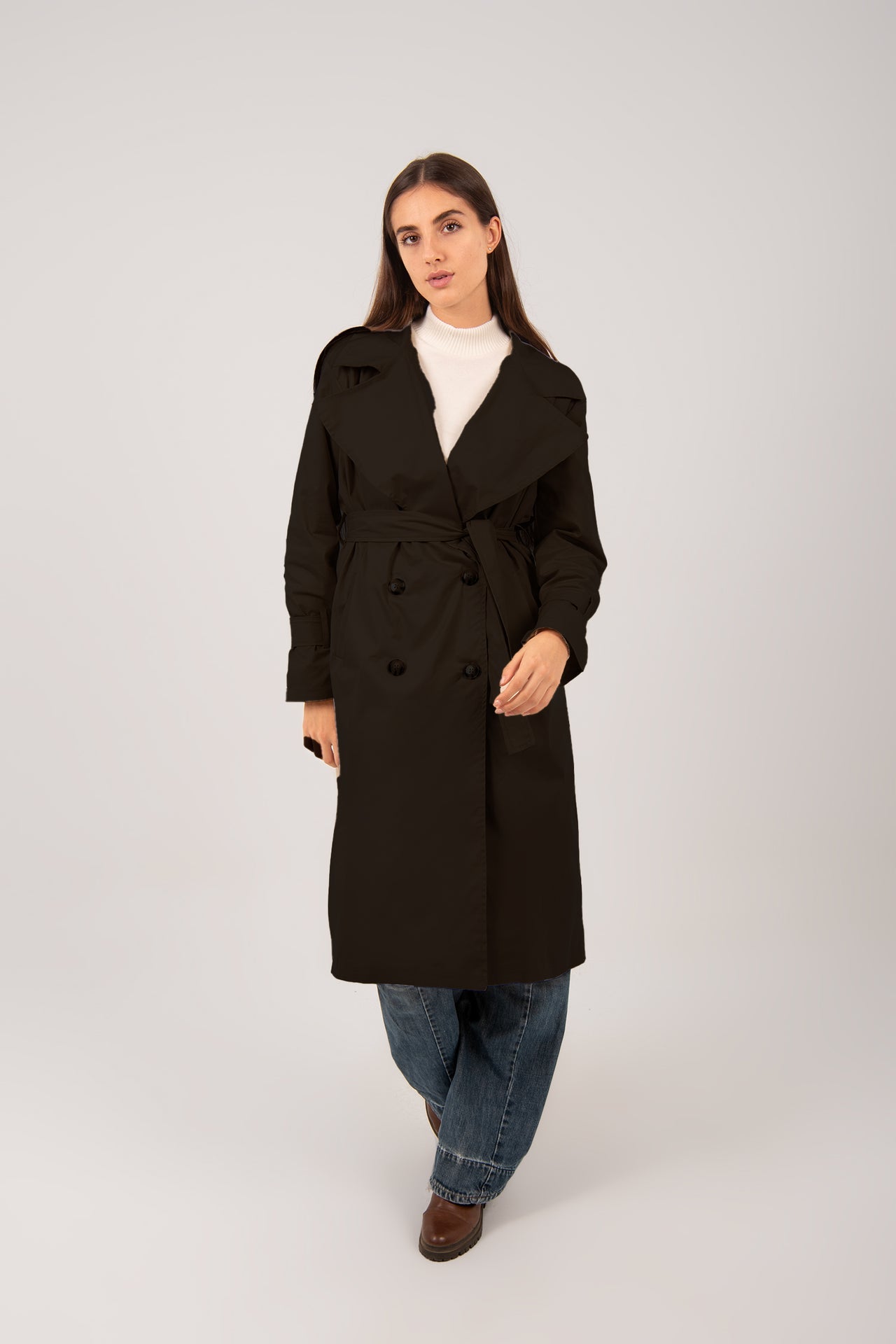 Relaxed Fit Long Trench Coat