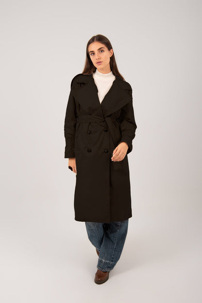 Relaxed Fit Long Trench Coat