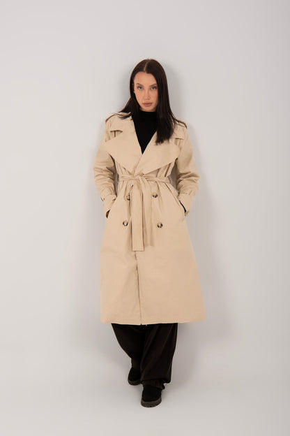 Relaxed Fit Long Trench Coat