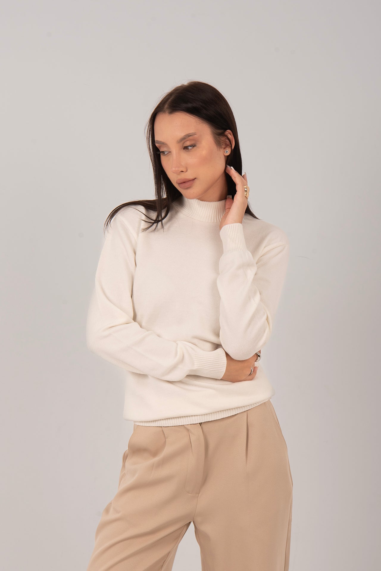 Relaxed Fit Knit Half-Neck Pullover