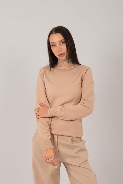 Relaxed Fit Knit Half-Neck Pullover
