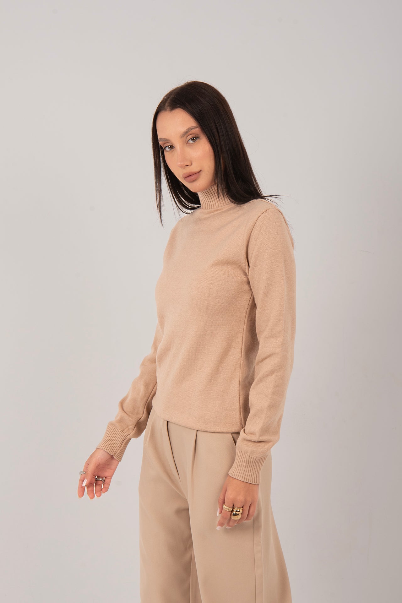 Relaxed Fit Knit Half-Neck Pullover