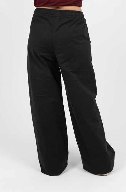 Gabardine Wide Leg Baggy Pants