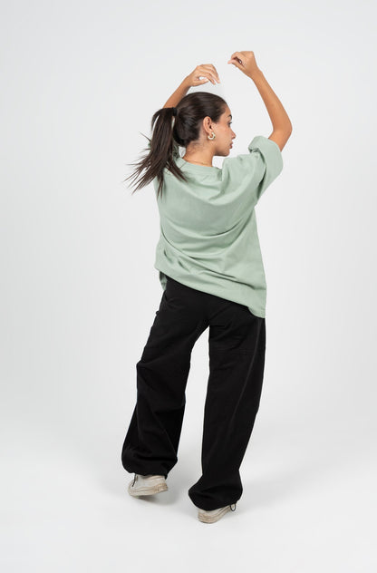 Cotton Solid Oversized T-Shirt – Mint
