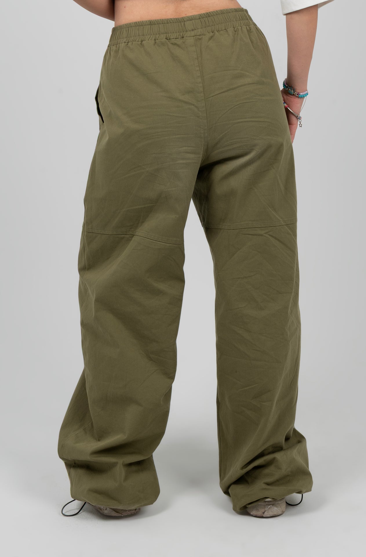 Gabardine Wide Leg Baggy Pants