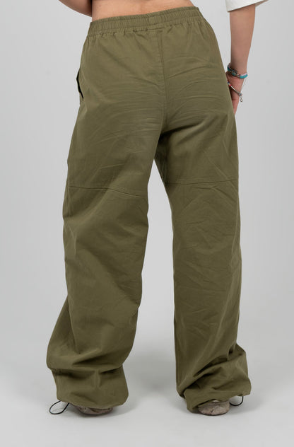 Gabardine Wide Leg Baggy Pants