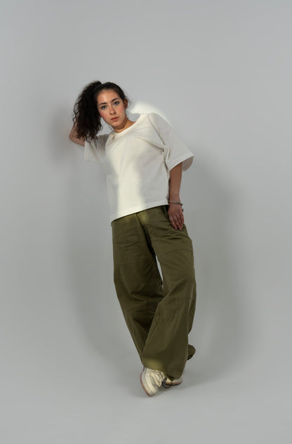 Cotton Boxy Fit Oversized T-Shirt – White