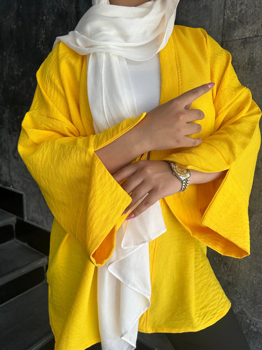 Linen Plain Kimono – Golden Yellow