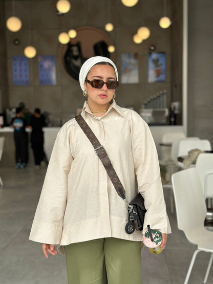 Linen Plain Shirt – Beige