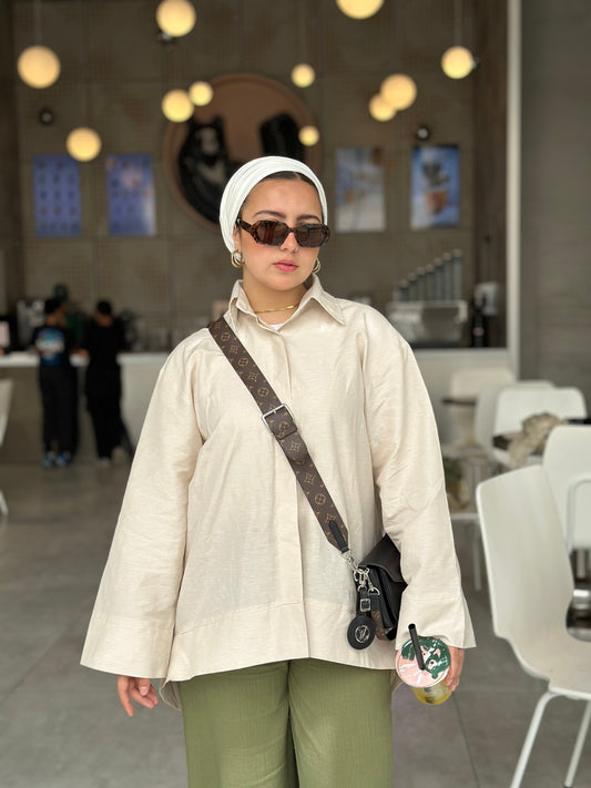 Linen Plain Shirt – Beige