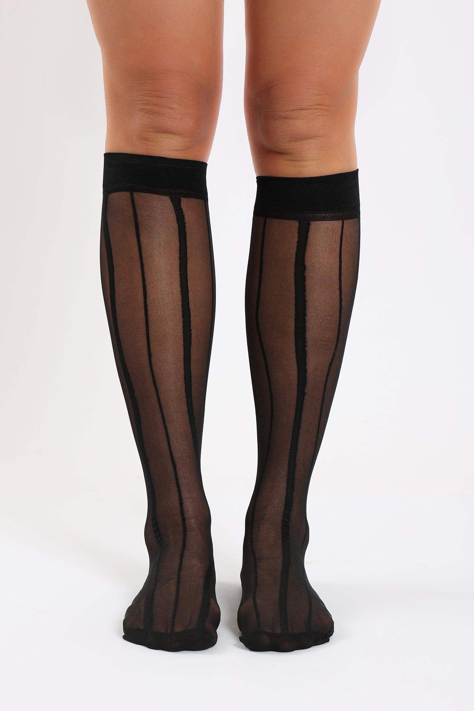 Lined Knee Socks - Carina - ÙƒØ§Ø±ÙŠÙ†Ø§